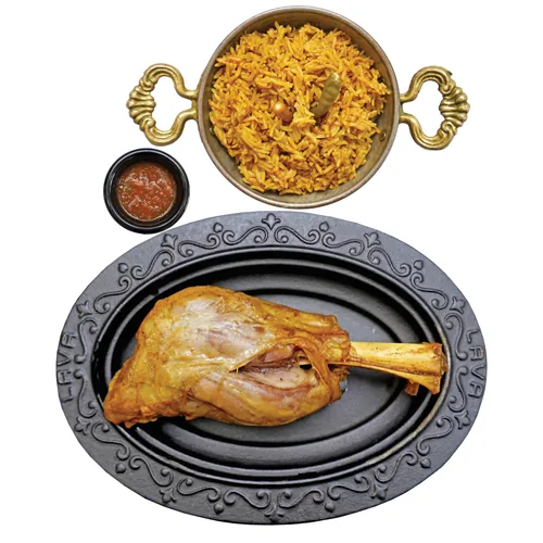 lamb shank with kabsa rice