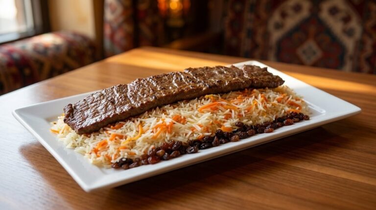 Barg kebab with saffron rice at Lalezar Kuala Lumpur