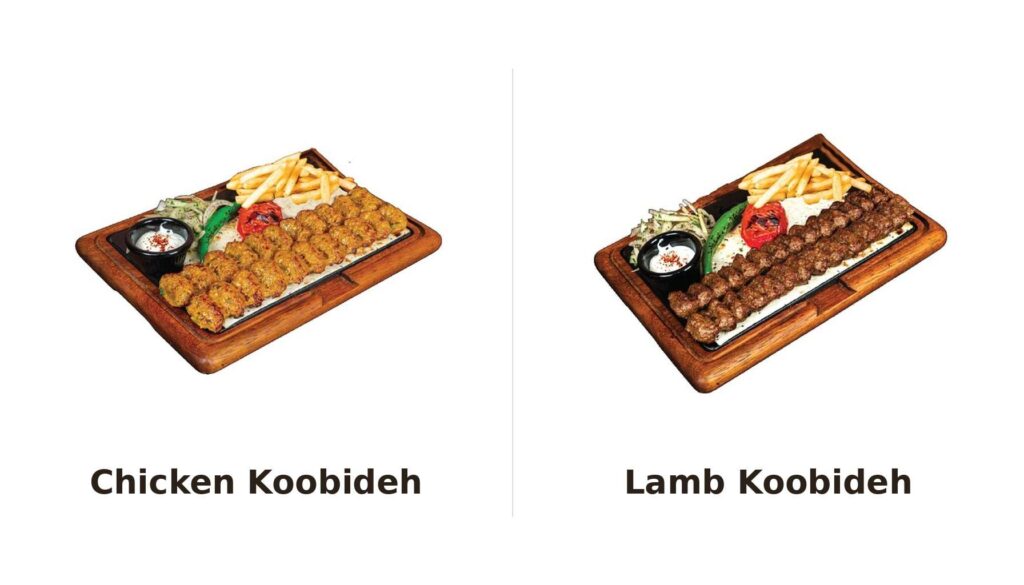 lamb koobideh kebab vs chichen kebab at Lalezar restaurant in Kuala Lumpur
