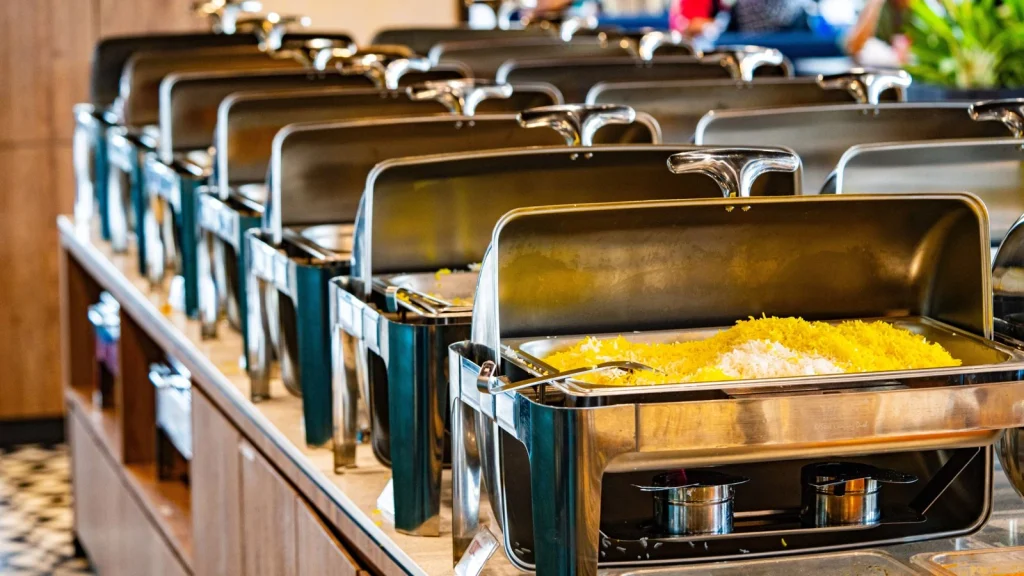 Event buffet with saffron rice at Lalezar
