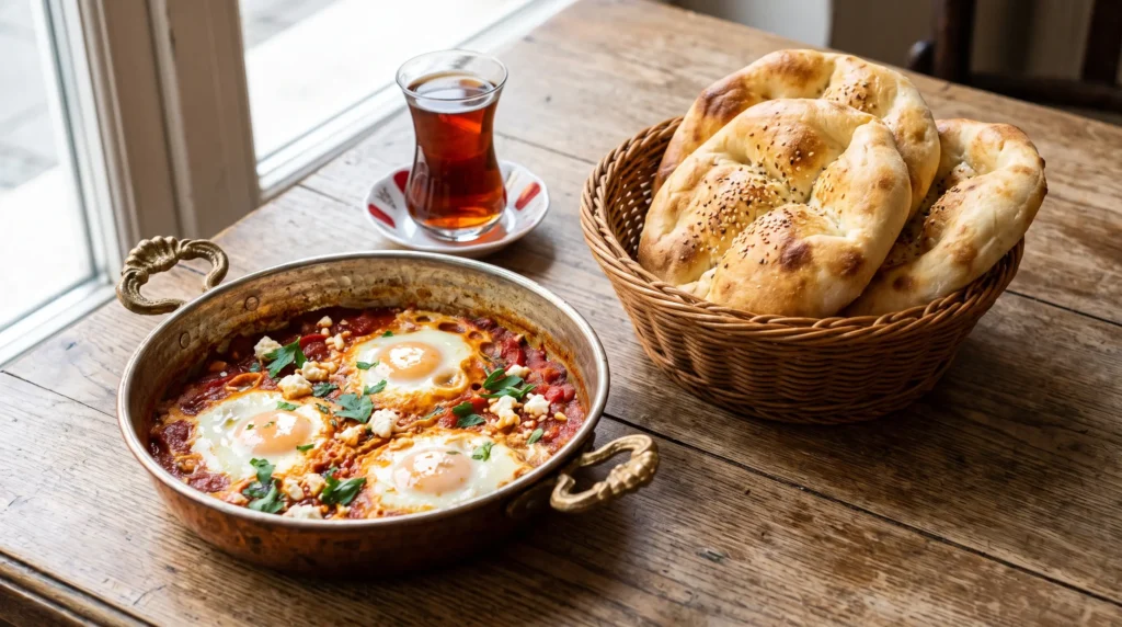 Shakshuka served with Turkish flatbread at Lalezar Kuala Lumpur