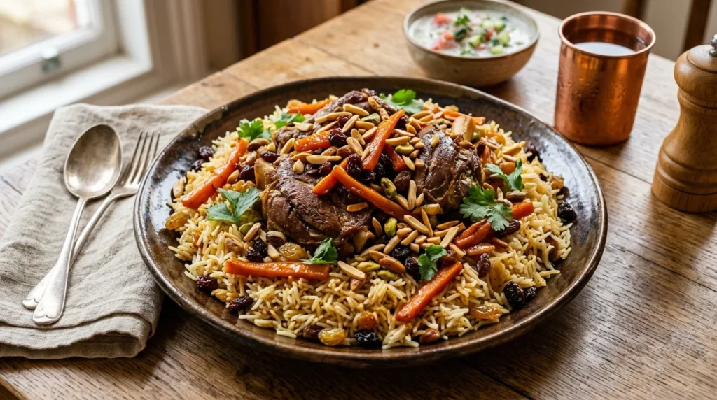 Kabuli pulao with carrots, raisins and lamb at Lalezar Kuala Lumpur