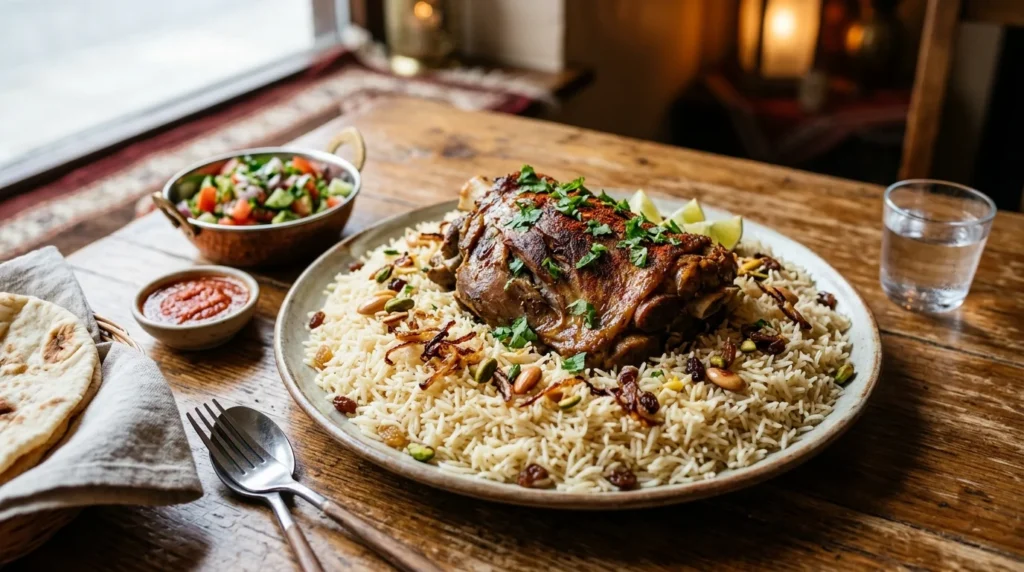 Smoky mandi rice with tender meat at Lalezar Kuala Lumpur